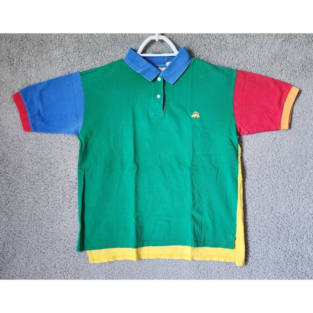 Vintage‎ Brooks Brothers Colorblock Logo Polo Shirt Size Medium 100% Cotton